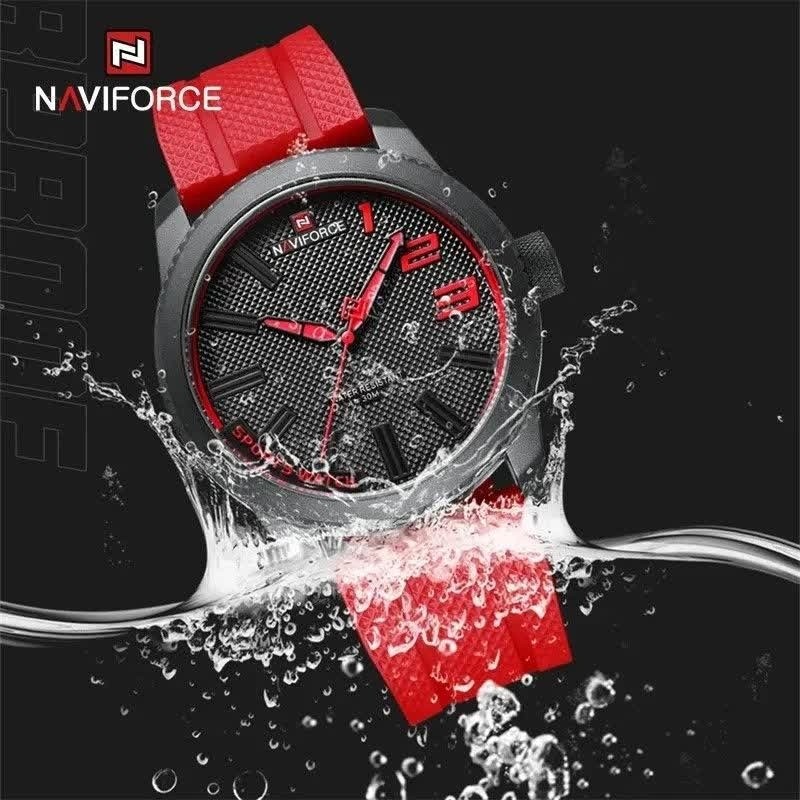 ساعت مچی مردانه نیوی فورس NAVIFORCE مدل Nf9202 ژاپنی - قرمز