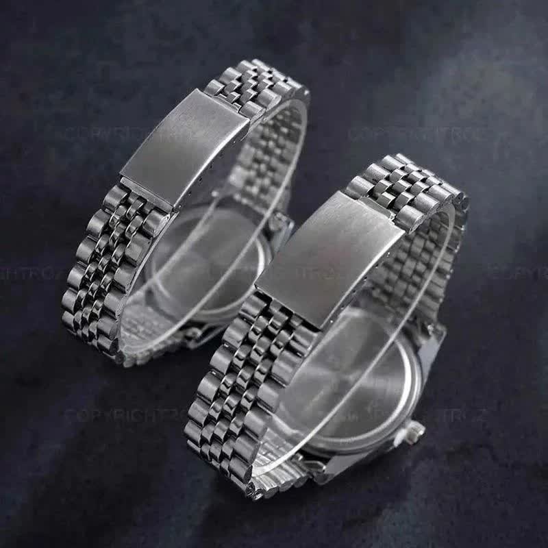 ست ساعت رولکس دیت جاست زنانه و مردانه ROLEX Date just نقره ای مشکی