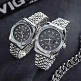 ست ساعت رولکس دیت جاست زنانه و مردانه ROLEX Date just نقره ای مشکی