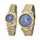 ست ساعت رولکس دیت جاست زنانه و مردانه ROLEX Date just رگه طلایی سرمه ای