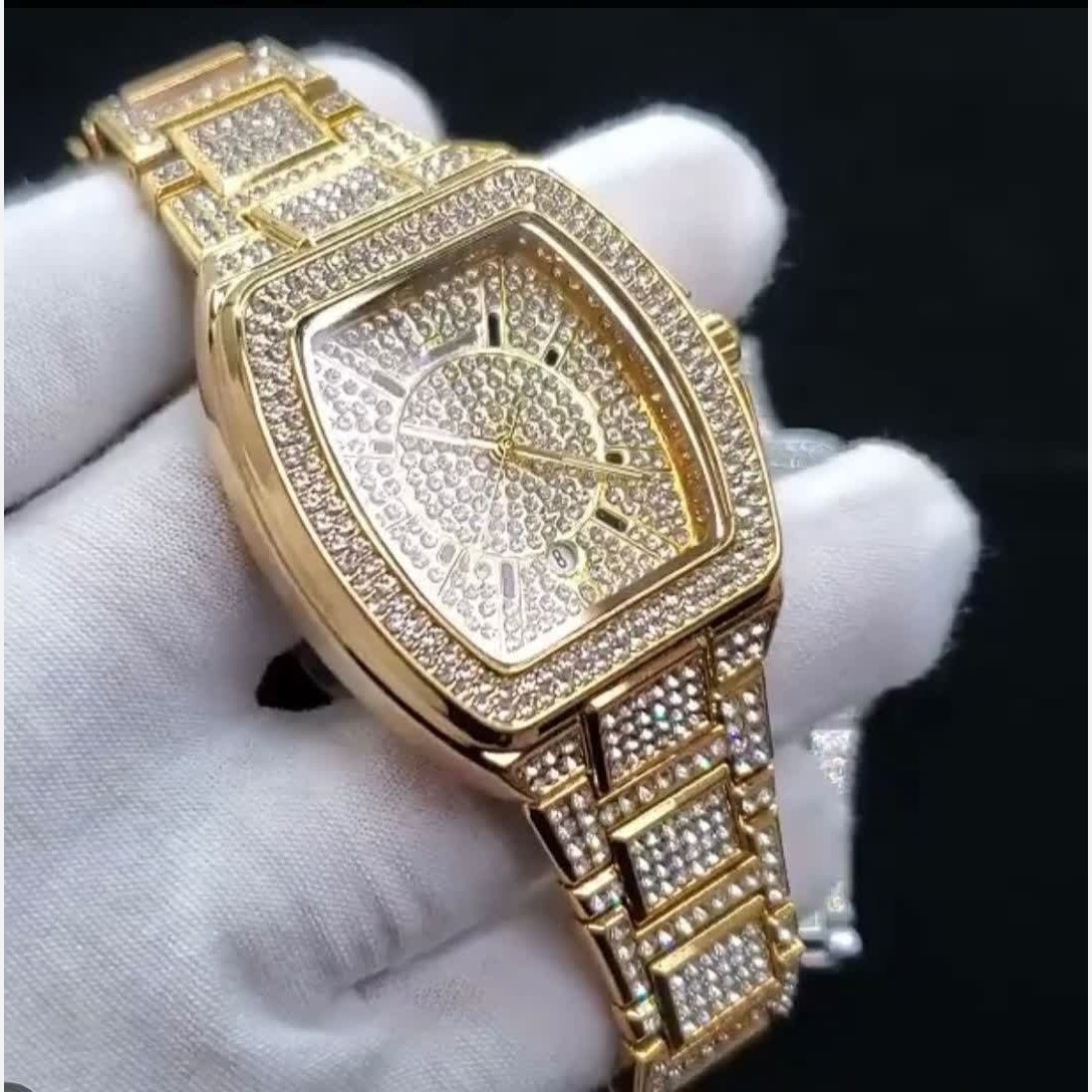 ساعت مچی زنانه فول نگین ریچارد میل (Richard Mille)طلایی