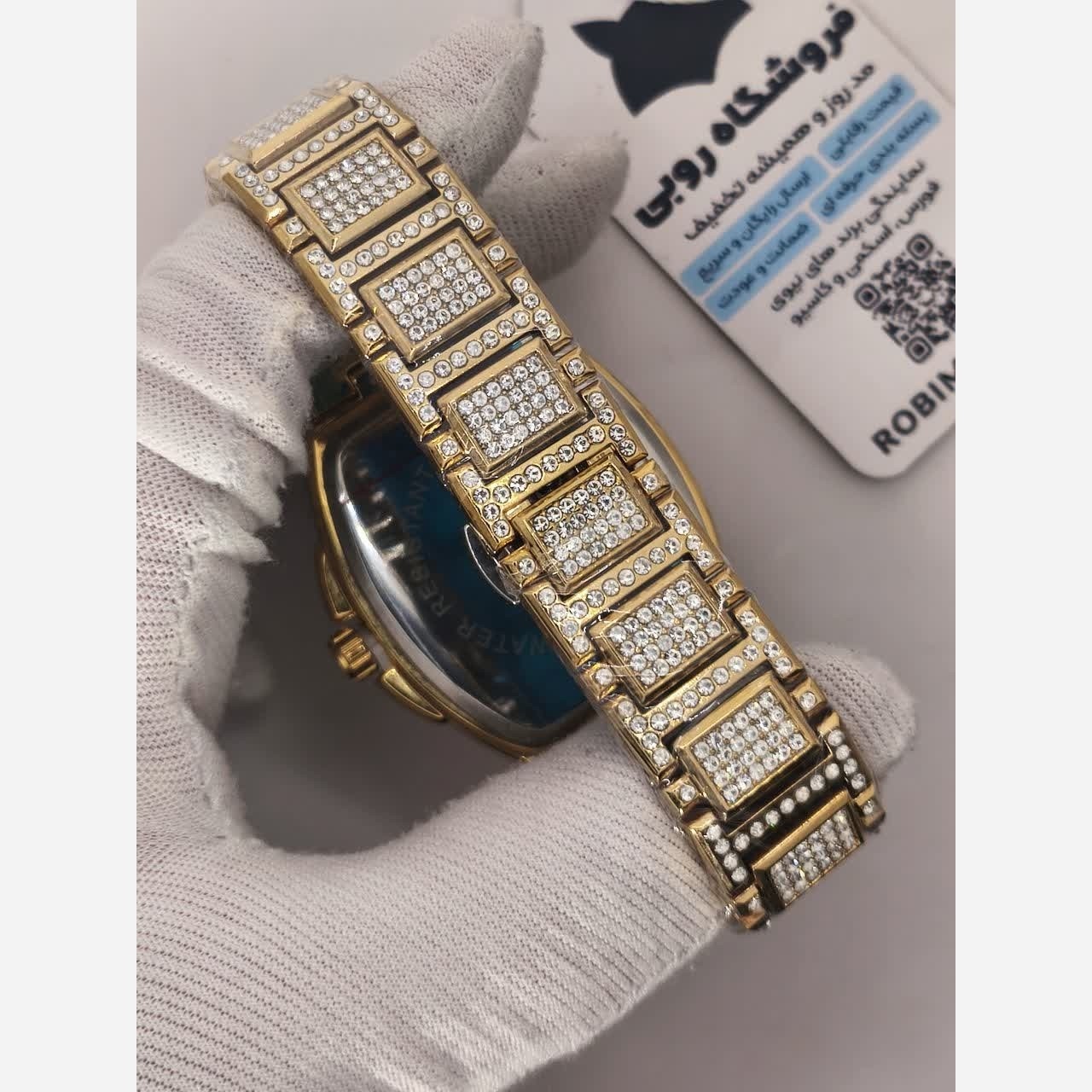 ساعت مچی زنانه فول نگین ریچارد میل (Richard Mille)طلایی