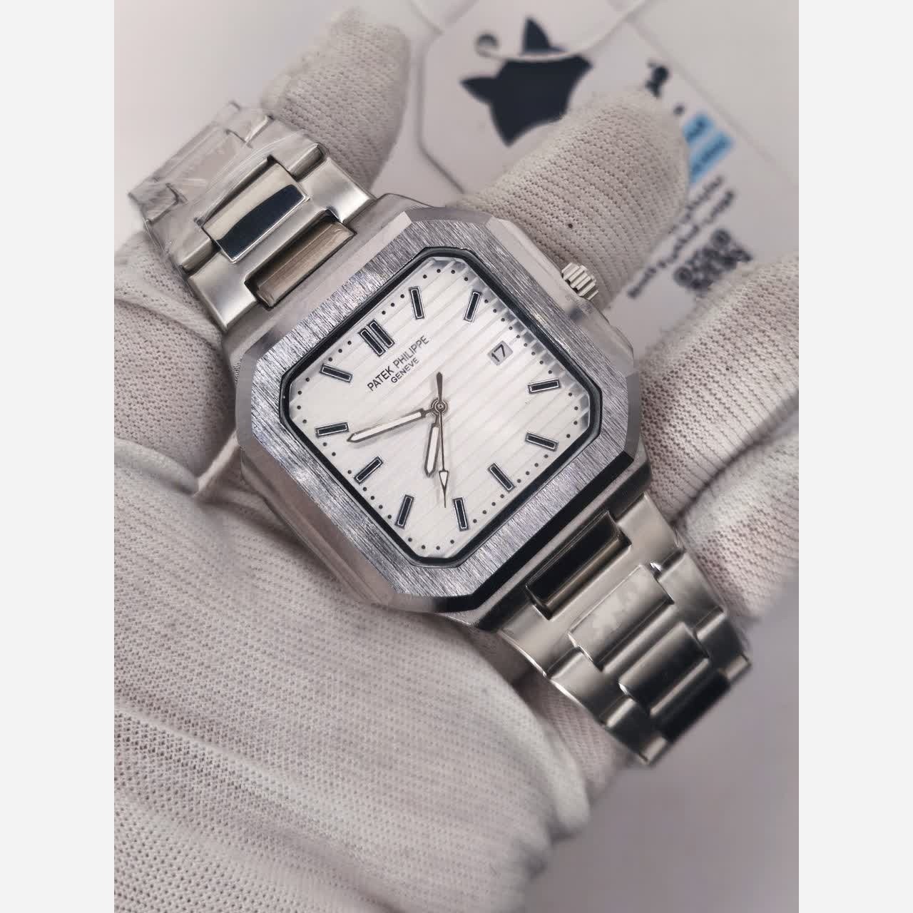 ساعت مچی مردانه پتک فیلیپ Patek Philippe ارجینال قفل مخفی صفحه طوسی