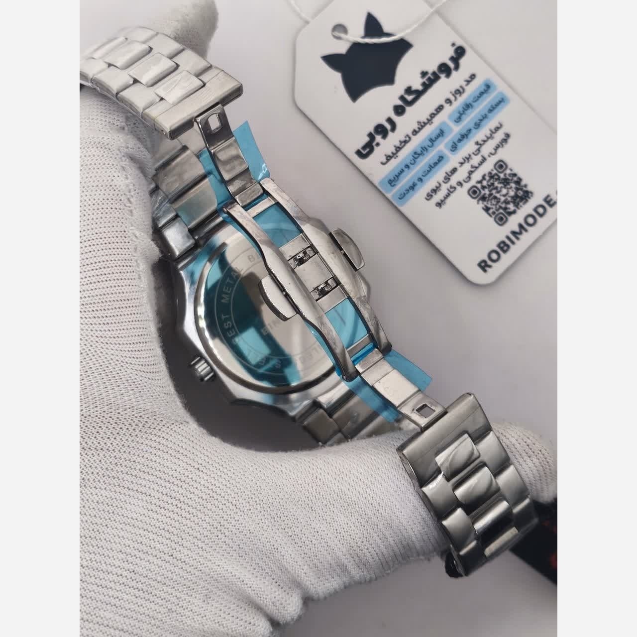 ساعت مچی مردانه پتک فیلیپ Patek Philippe ارجینال قفل مخفی صفحه طوسی