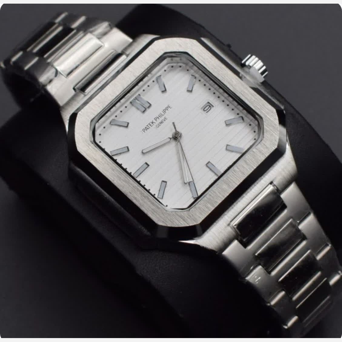ساعت مچی مردانه پتک فیلیپ Patek Philippe ارجینال قفل مخفی صفحه طوسی