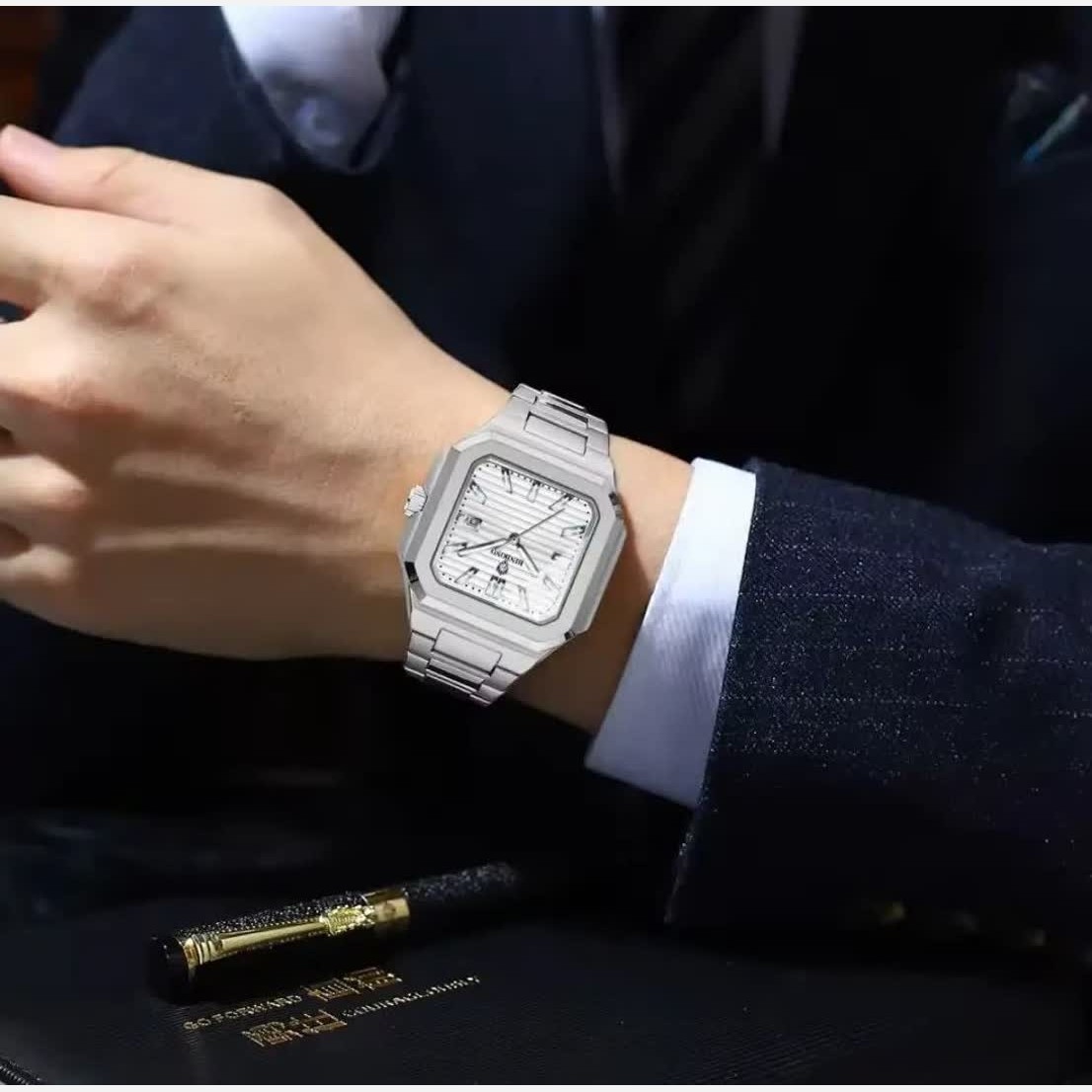 ساعت مچی مردانه پتک فیلیپ Patek Philippe ارجینال قفل مخفی صفحه طوسی
