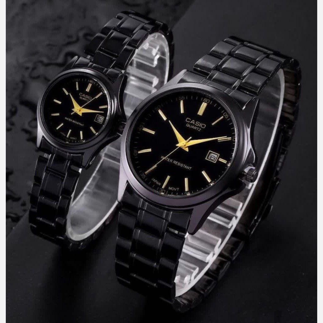 ست ساعت مچی زنانه و مردانه کاسیو CASIO موتور ژاپنی فول بلاک