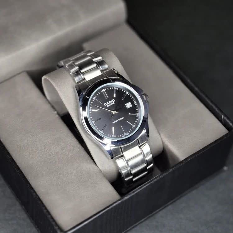 ست ساعت مچی زنانه و مردانه کاسیو CASIO موتور ژاپنی صفحه مشکی