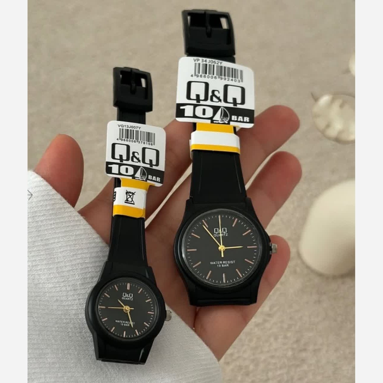 ست ساعت مچی زنانه و مردانه کیوکیو QQ رابر فول مشکی