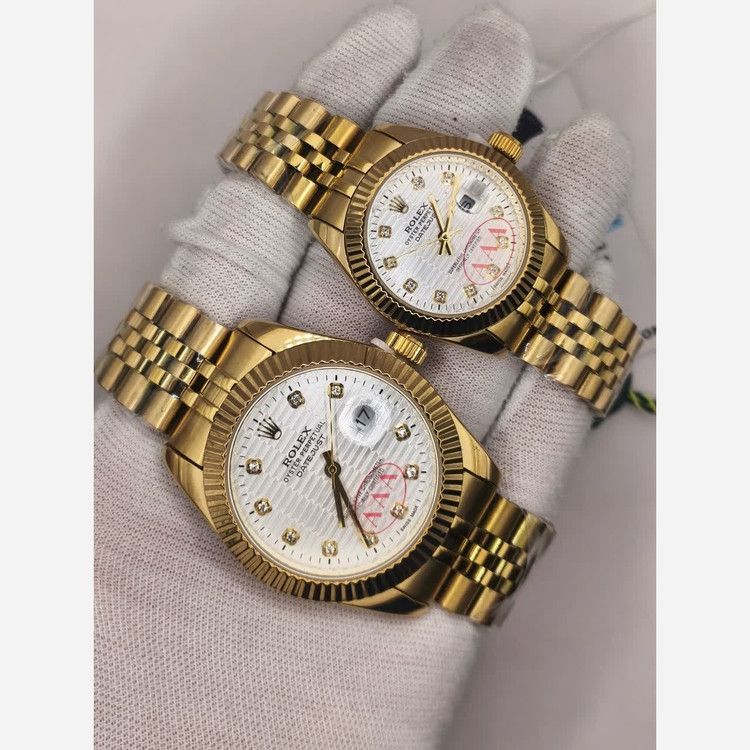 ست ساعت مچی زنانه و مردانه رولکس ROLEX موتور ژاپن بالاترین کیفیت طلایی
