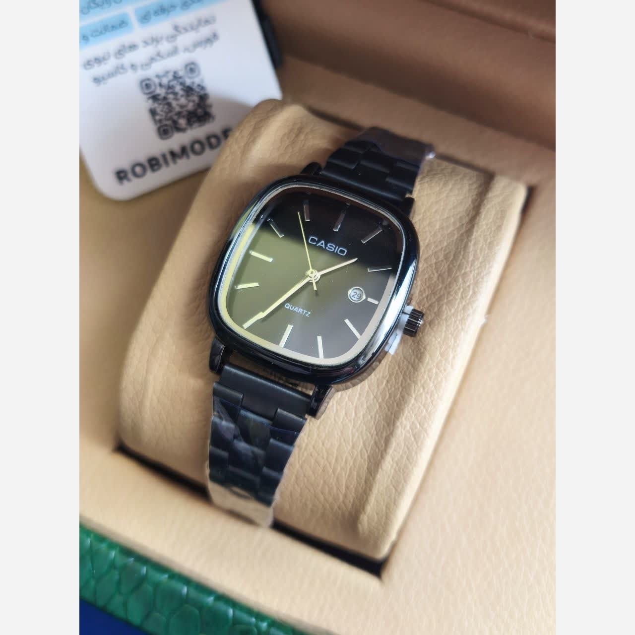 ساعت مچی زنانه کاسیو اولدمانی CASIO موتور ژاپن فول بلک
