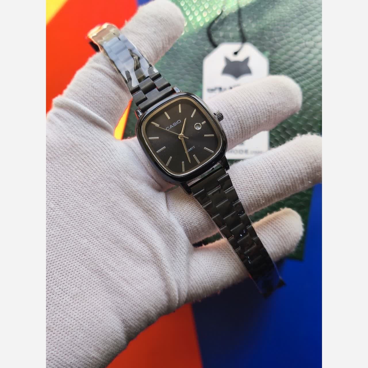 ساعت مچی زنانه کاسیو اولدمانی CASIO موتور ژاپن فول بلک