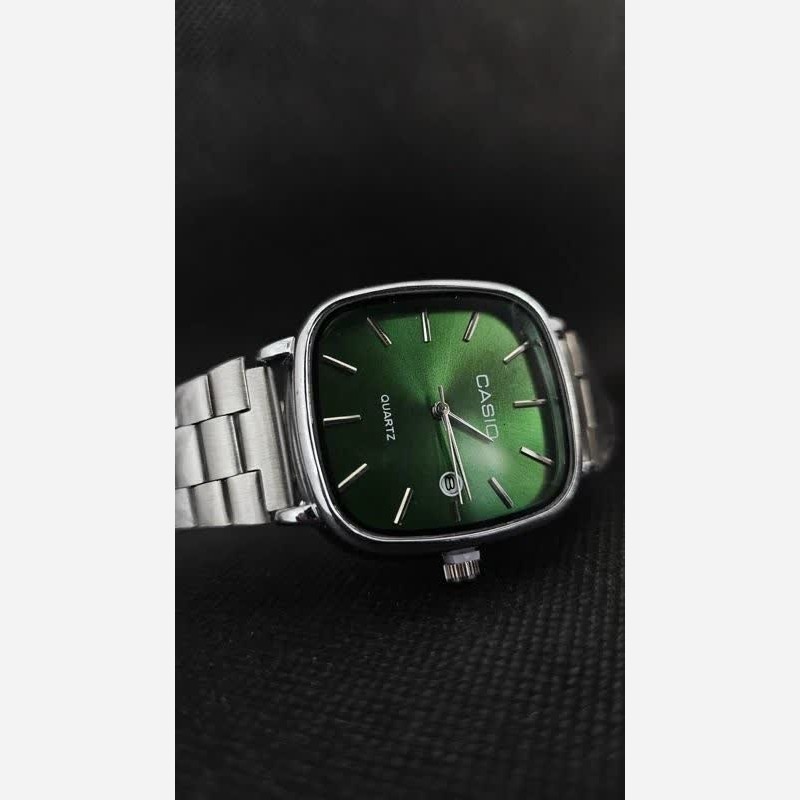 ست ساعت مچی زنانه و مردانه کاسیو اولدمانی CASIO صفحه سبز ژاپنی