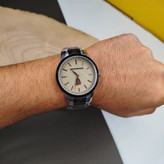 ساعت مچی مردانه امپریو آرمانی زیر ثانیه فعال EMPORIO ARMANI لوگو طلایی