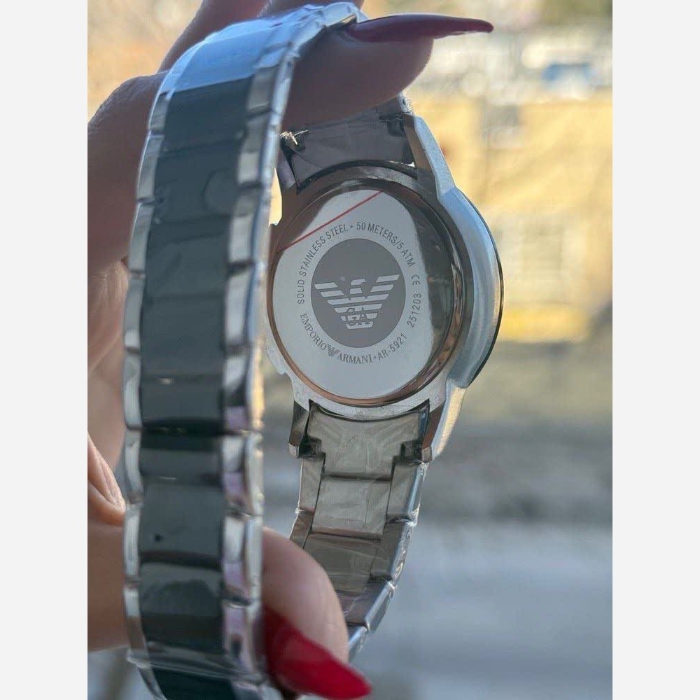 ساعت مچی مردانه امپریو آرمانی زیر ثانیه فعال EMPORIO ARMANI لوگو طلایی