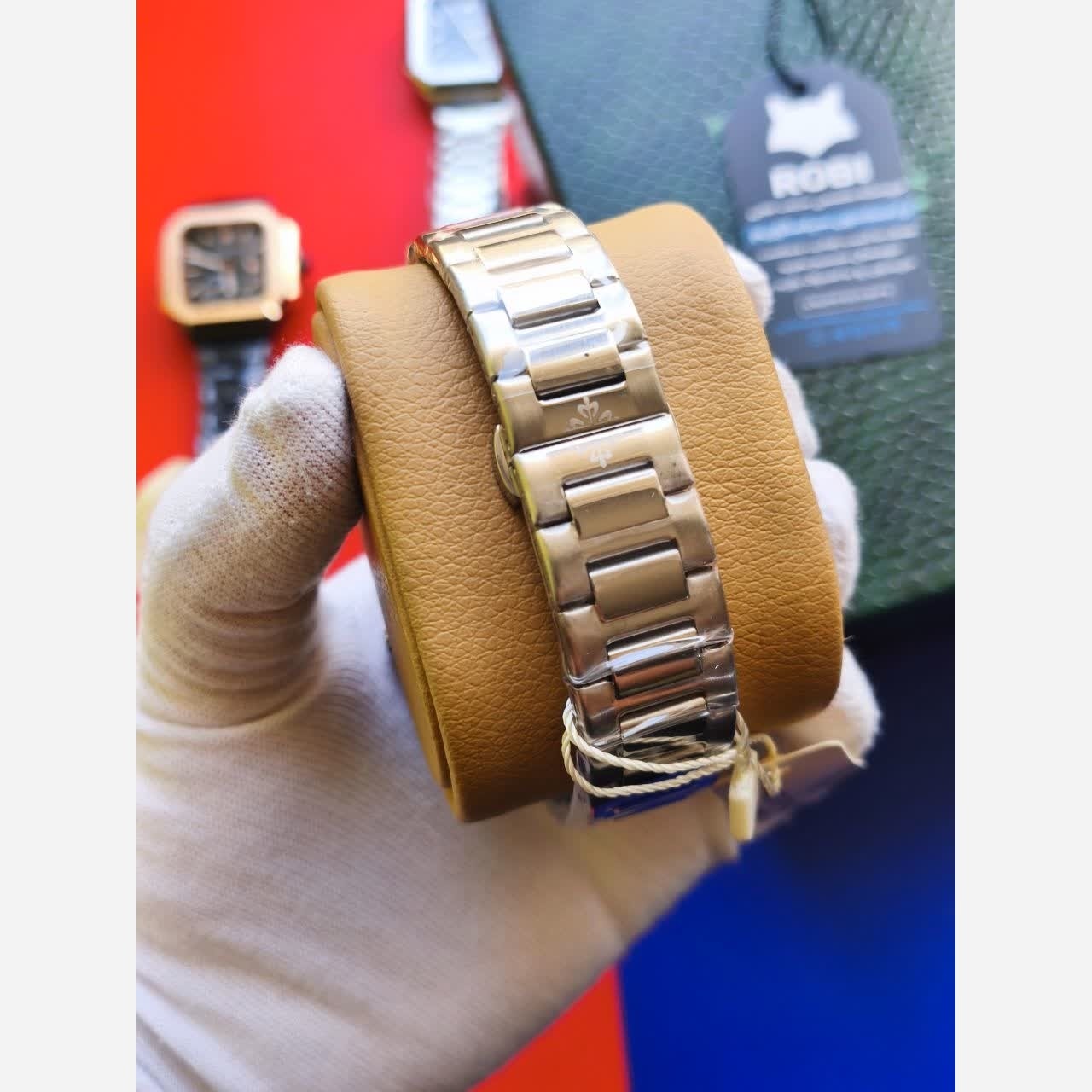 ساعت مچی مردانه پتک فیلیپ Patek Philippe ارجینال قفل مخفی نقره ای
