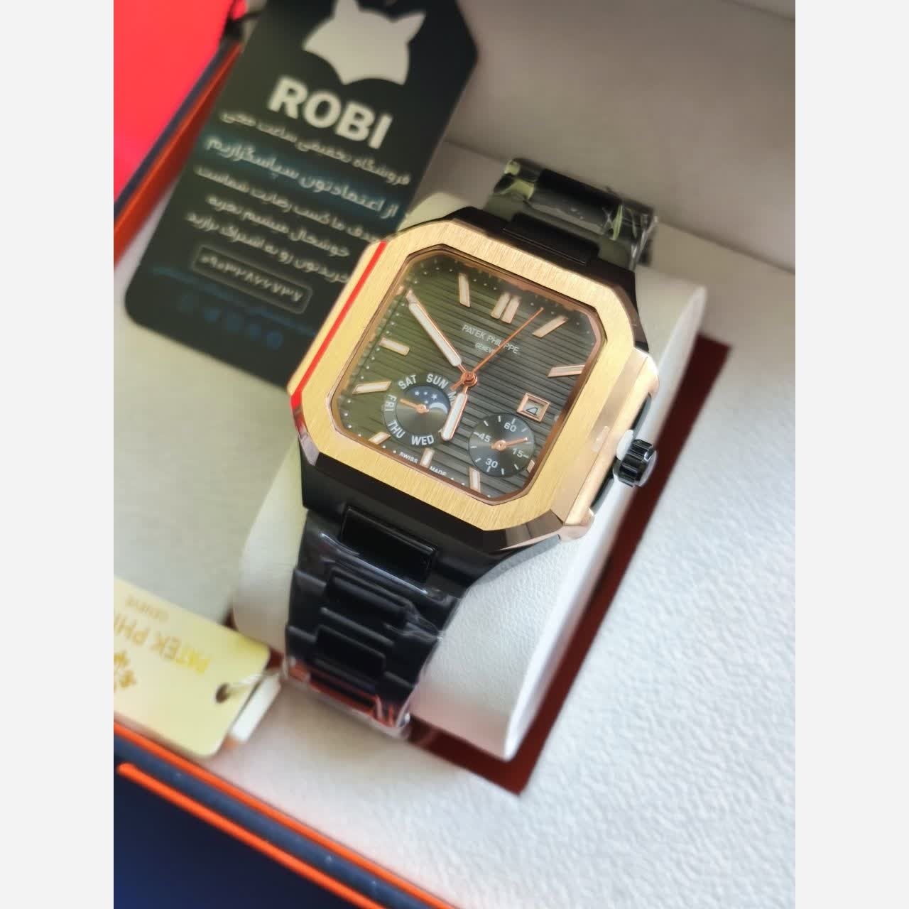 ساعت مچی مردانه پتک فیلیپ Patek Philippe ارجینال قفل مخفی مشکی
