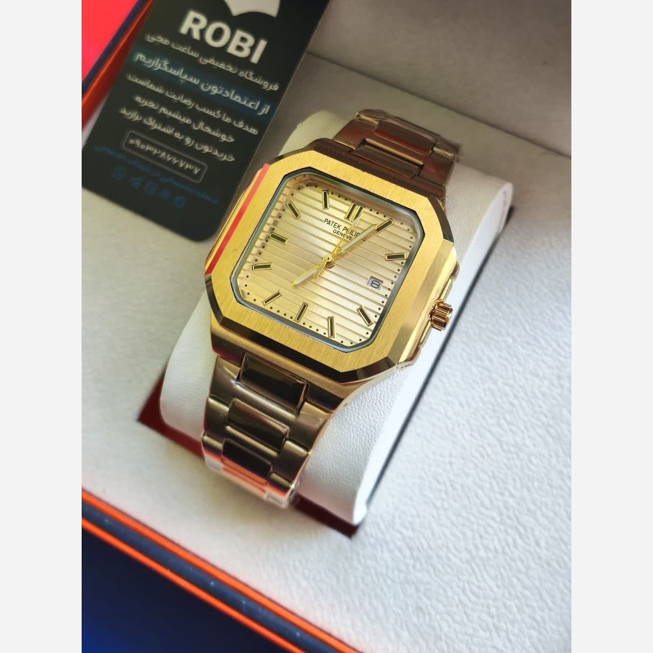 ساعت مچی مردانه پتک فیلیپ Patek Philippe ارجینال قفل مخفی طلایی