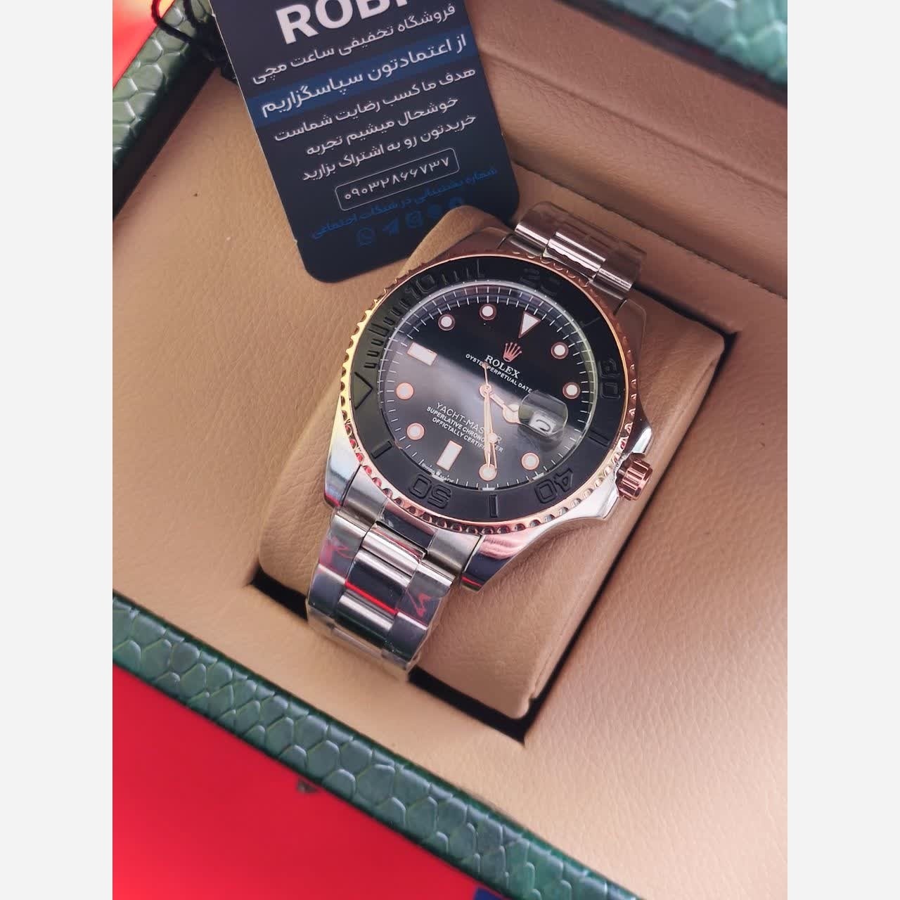 ساعت مچی مردانه رولکس یاخ مستر میوتا ROLEX تاچمتردار نقره ای
