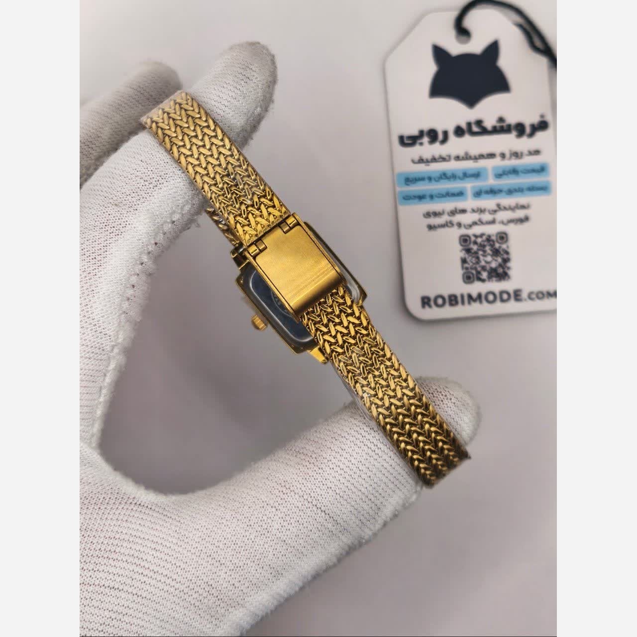 ساعت مچی دخترانه بند گندمی فنسی FENCCI صفحه سبز