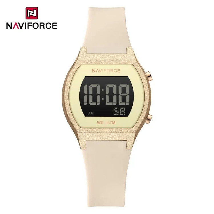 ساعت مچی عقربه ای زنانه نیوی فورس NAVIFORCE مدل Nf5064 کرمی