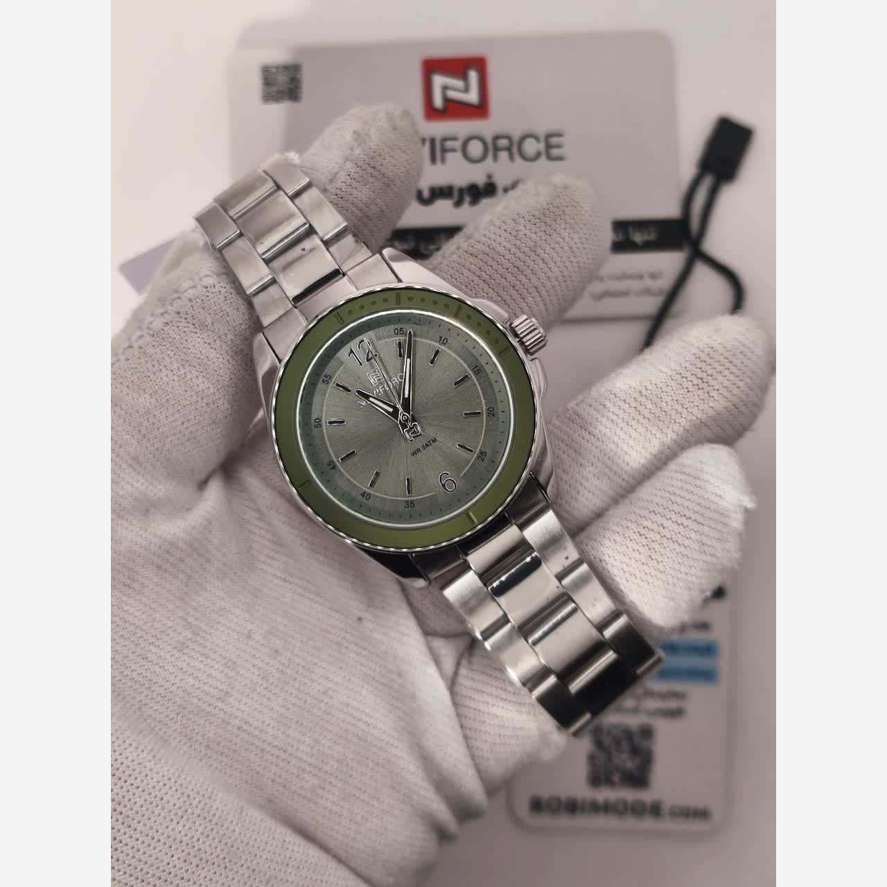 ساعت مچی عقربه ای زنانه نیوی فورس NAVIFORCE مدل Nf5062 صفحه سبز