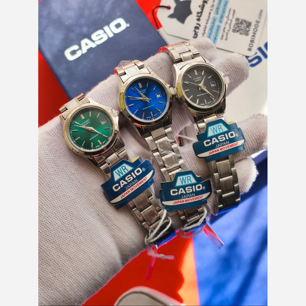 ساعت مچی زنانه کاسیو CASIO مشکی موتور ژاپنی + جعبه