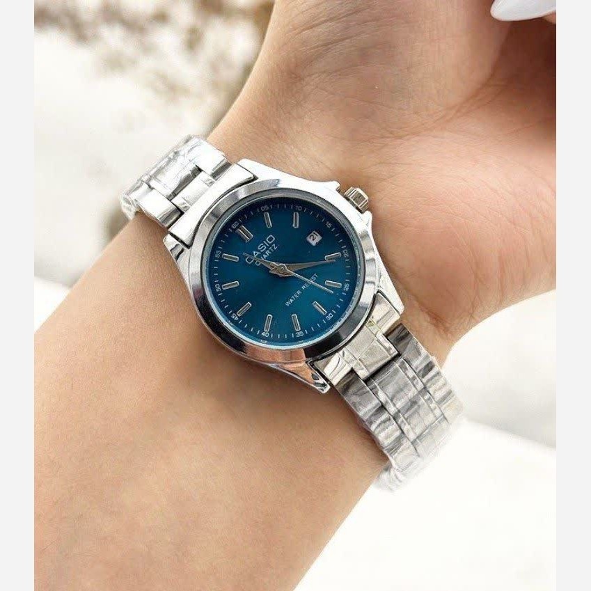 ساعت مچی زنانه کاسیو CASIO آبی موتور ژاپنی + جعبه