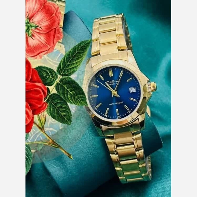 ساعت مچی زنانه کاسیو CASIO آبی موتور ژاپنی + جعبه