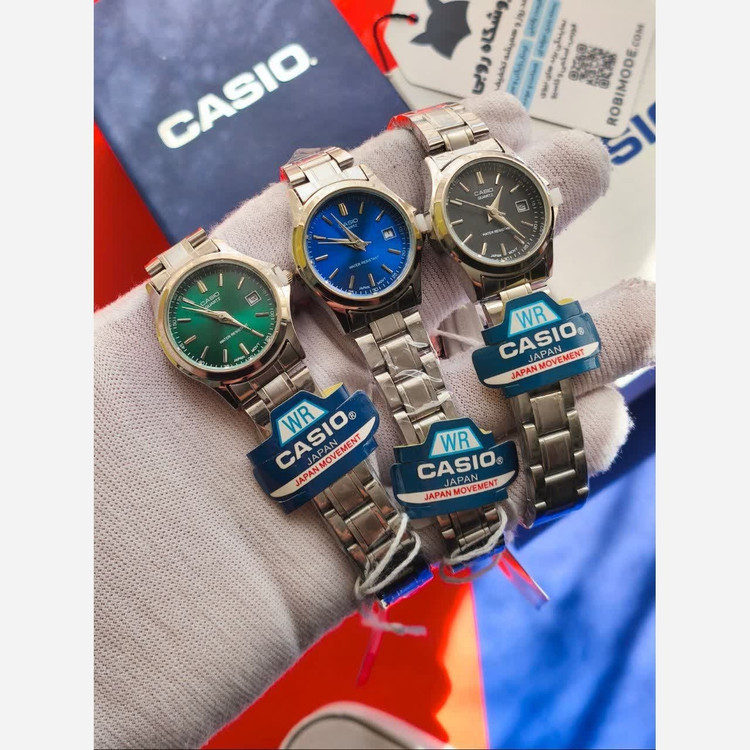 ساعت مچی زنانه کاسیو CASIO آبی موتور ژاپنی + جعبه