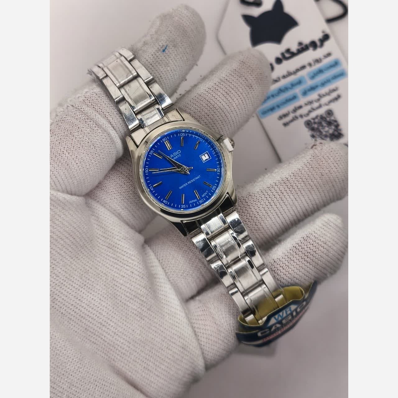 ساعت مچی زنانه کاسیو CASIO آبی موتور ژاپنی + جعبه