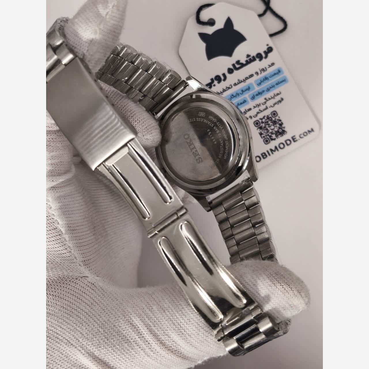 ساعت مچی عقربه ای مردانه سیکو SEIKO صفحه سفید ژاپنی