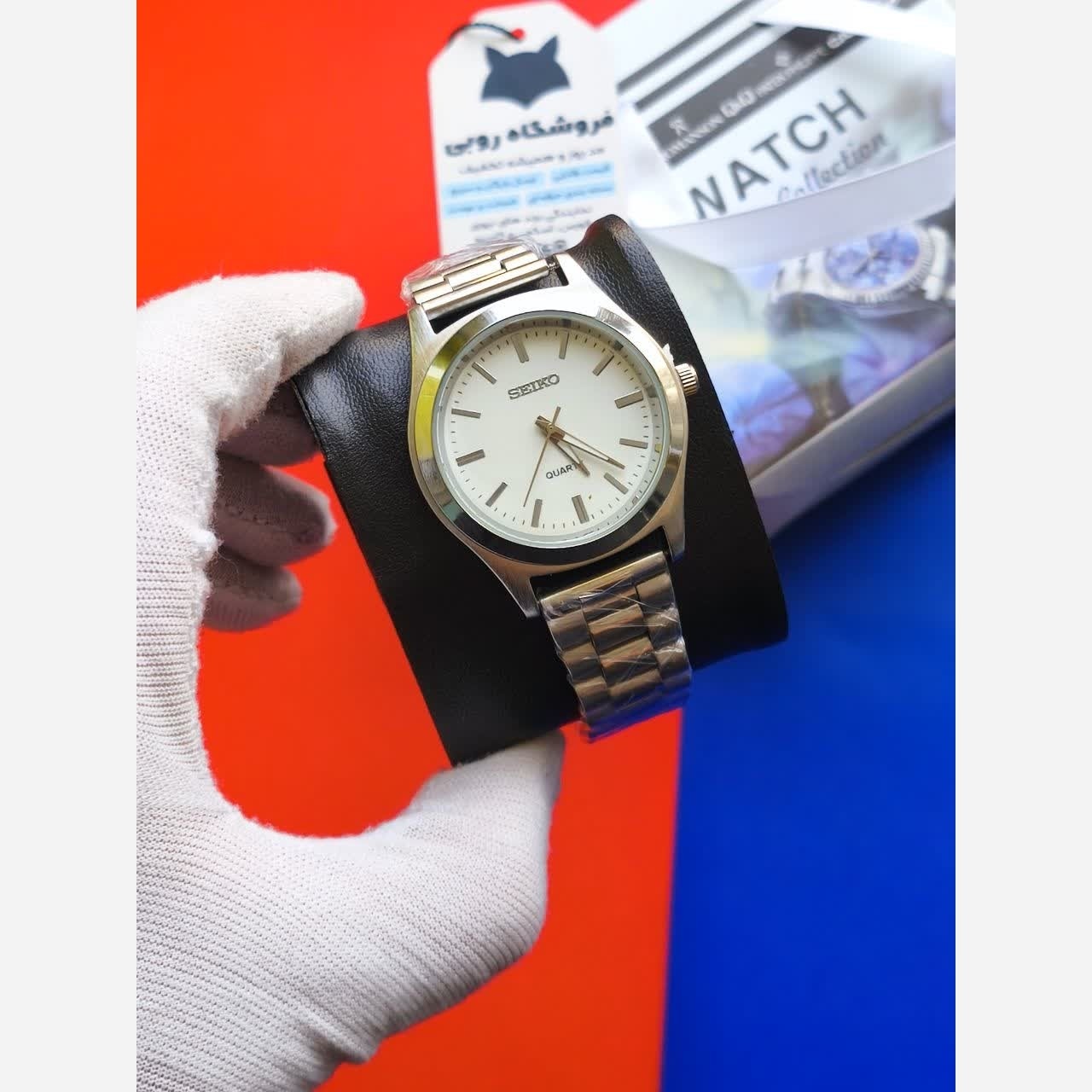 ساعت مچی عقربه ای مردانه سیکو SEIKO صفحه سفید ژاپنی