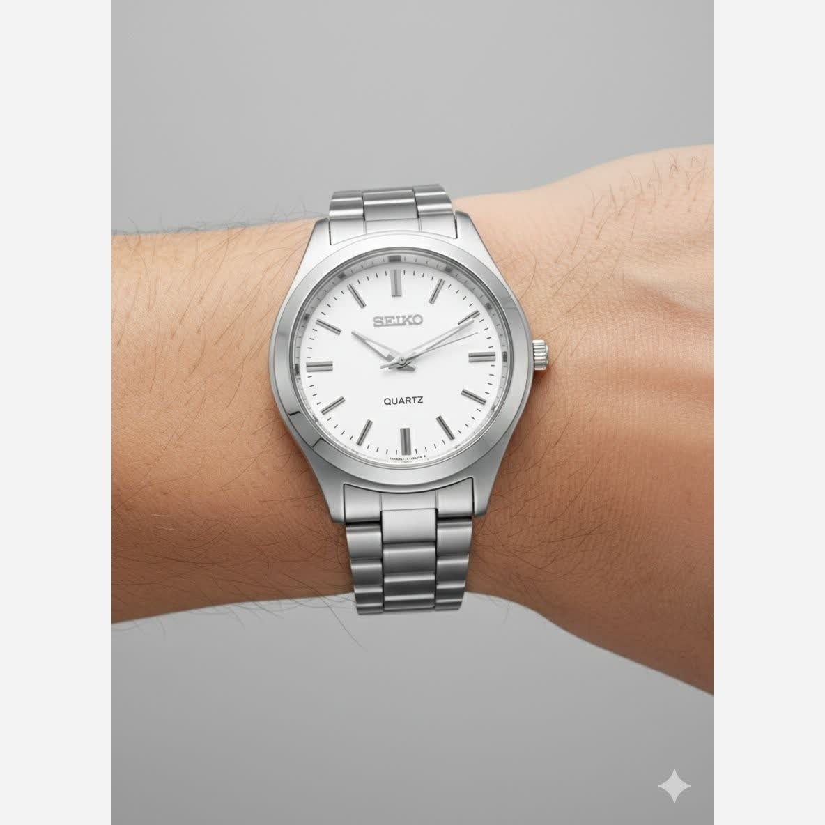ساعت مچی عقربه ای مردانه سیکو SEIKO صفحه سفید ژاپنی