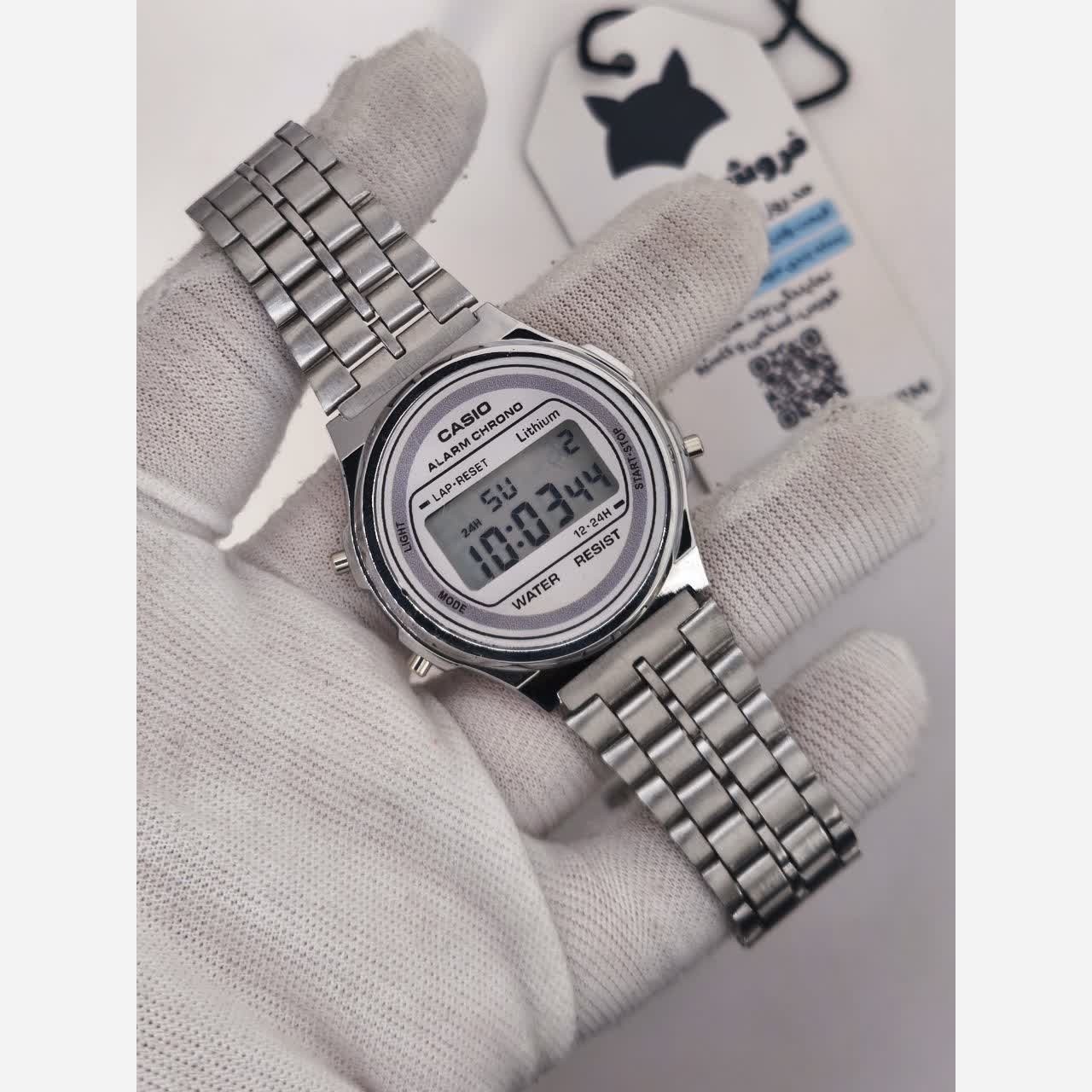 ساعت مچی مردانه کاسیو CASIO دیجیتال صفحه گرد سفید