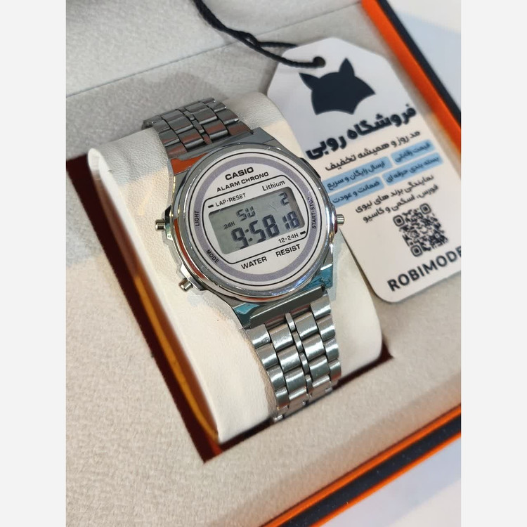 ساعت مچی مردانه کاسیو CASIO دیجیتال صفحه گرد سفید