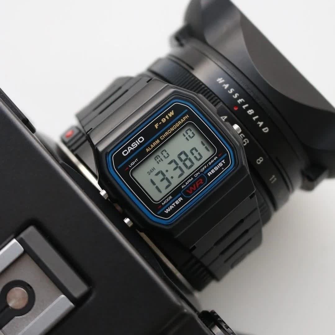 ست ساعت مچی زنانه و مردانه کاسیو CASIO F-91W-1D ساخت مالزی