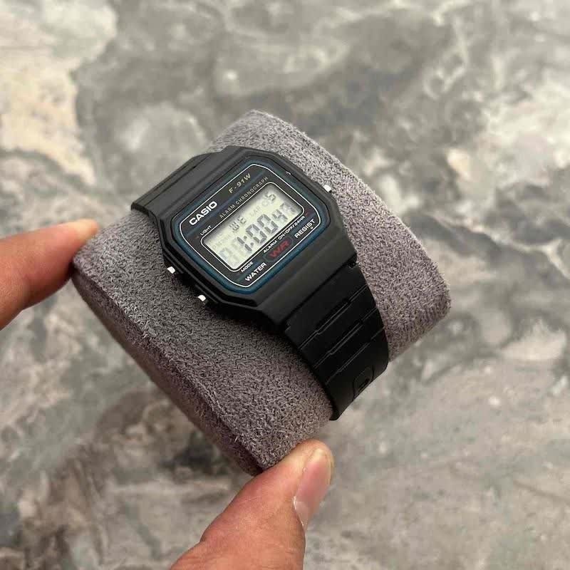 ست ساعت مچی زنانه و مردانه کاسیو CASIO F-91W-1D ساخت مالزی