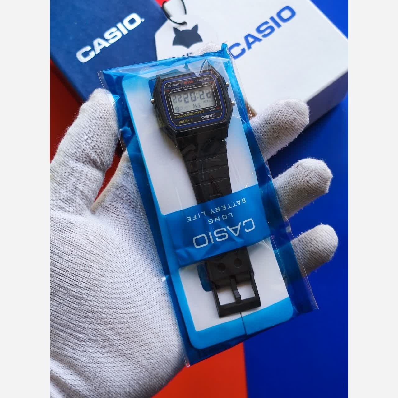 ست ساعت مچی زنانه و مردانه کاسیو CASIO F-91W-1D ساخت مالزی