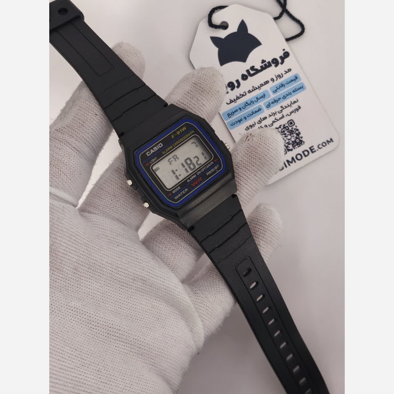 ست ساعت مچی زنانه و مردانه کاسیو CASIO F-91W-1D ساخت مالزی