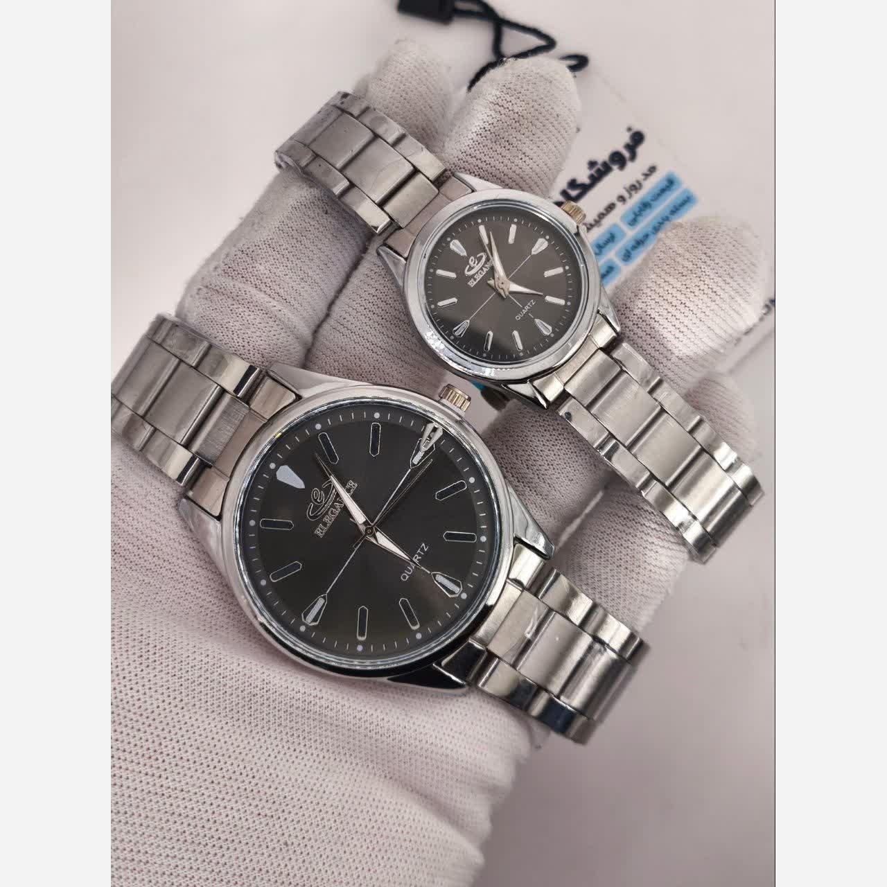 ست ساعت مچی زنانه و مردانه الگانس ELEGANCE مشکی