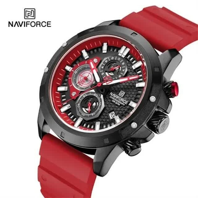 ساعت مچی کرنوگراف مردانه نیوی فورس NAVIFORCE مدل Nf8036 قرمز
