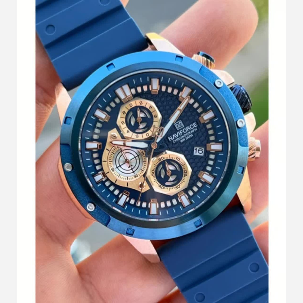 ساعت مچی کرنوگراف مردانه نیوی فورس NAVIFORCE مدل Nf8036 آبی