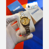 ساعت مچی زنانه کاسیو CASIO موتور ژاپنی صفحه طلایی + جعبه