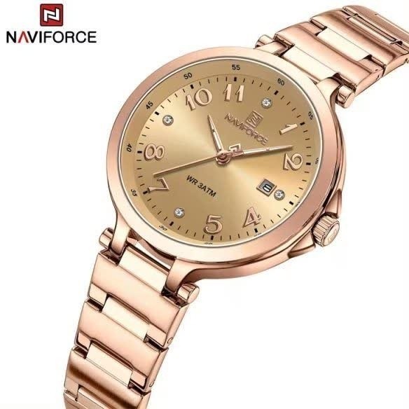 ساعت مچی عقربه ای زنانه نیوی فورس NAVIFORCE مدل Nf5033 رُزگُلد