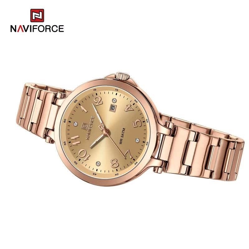 ساعت مچی عقربه ای زنانه نیوی فورس NAVIFORCE مدل Nf5033 رُزگُلد