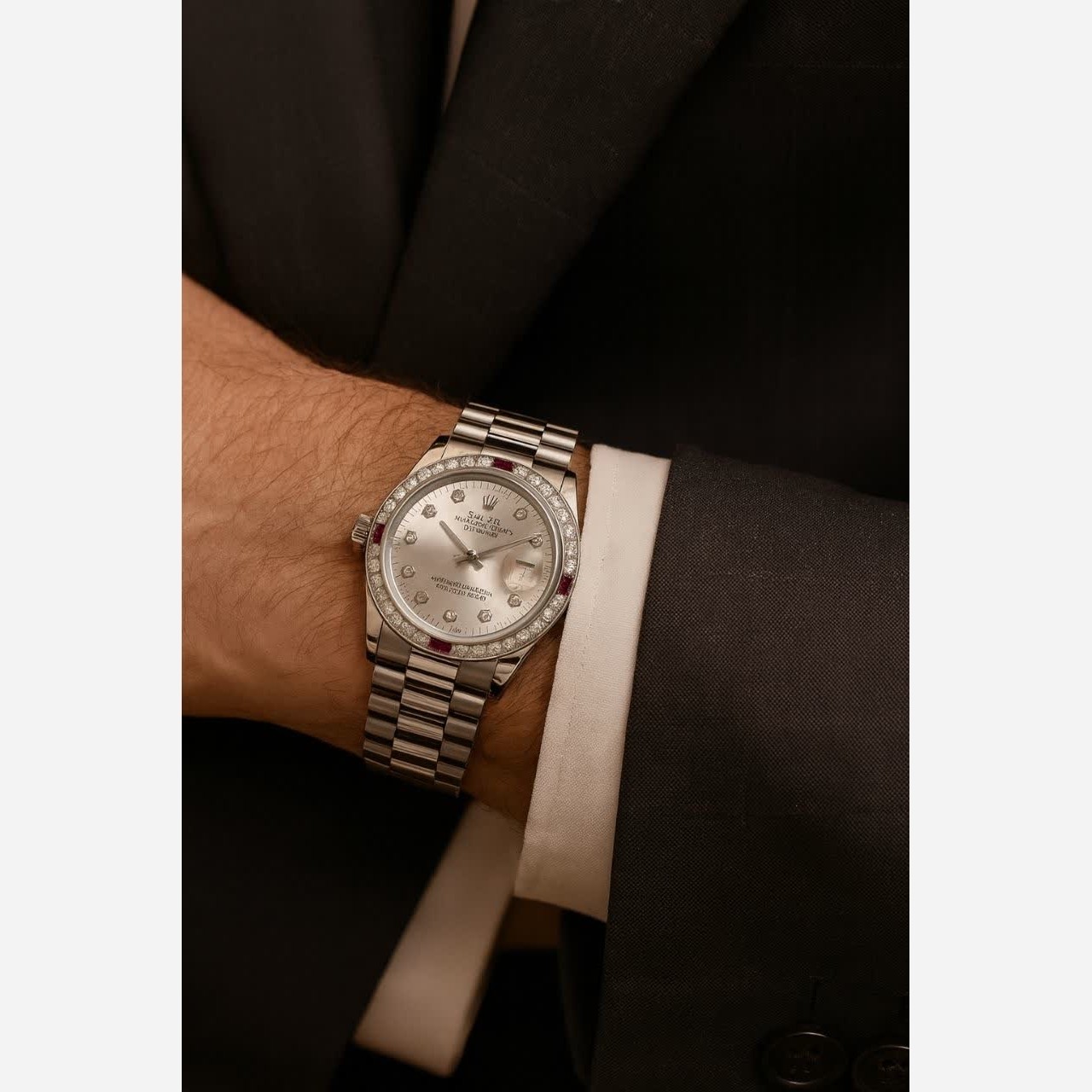 ساعت مچی مردانه رولکس دی دیت جاس ROLEX دور الماس