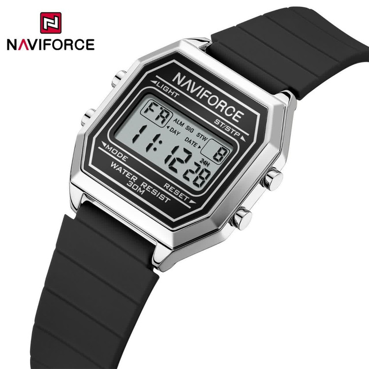 ساعت مچی زنانه دیجیتال نیوی فورس NAVIFORCE مدل Nf5063t بند رابر
