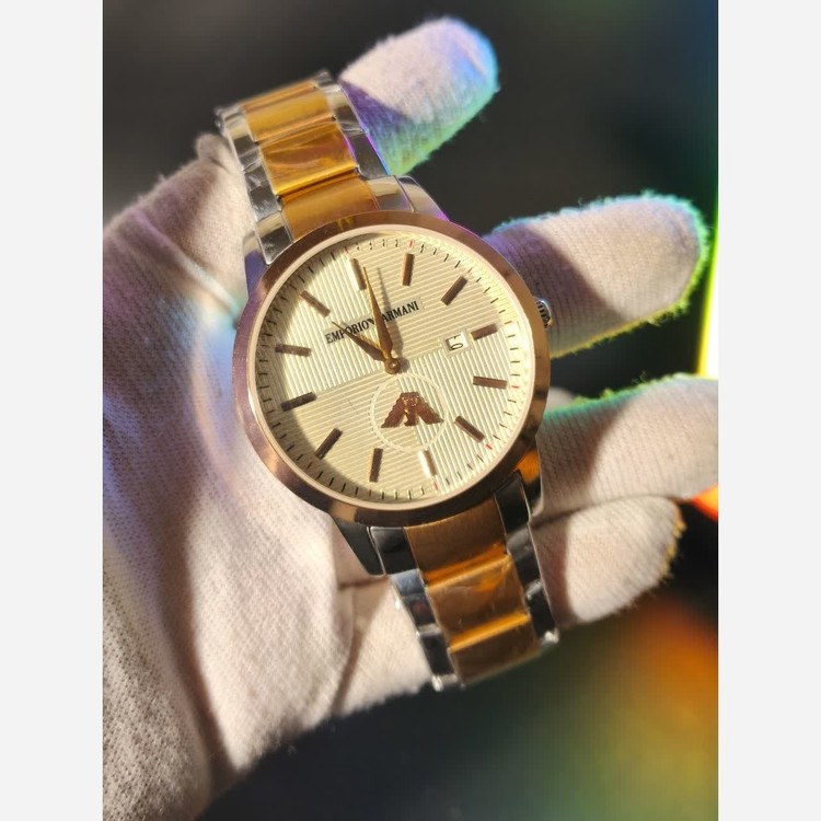 ساعت مچی مردانه امپریو آرمانی زیر ثانیه فعال EMPORIO ARMANI طلایی