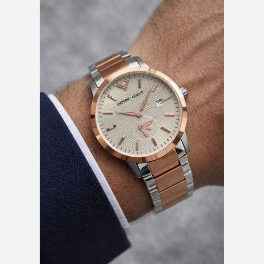 ساعت مچی مردانه امپریو آرمانی زیر ثانیه فعال EMPORIO ARMANI طلایی